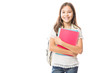 © AntonioDiaz - Young hispanic student girl holding books