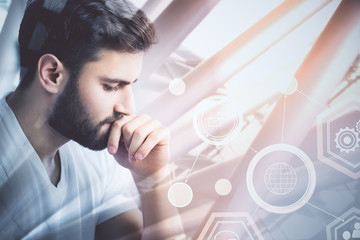 Poster - young man and cyberspace