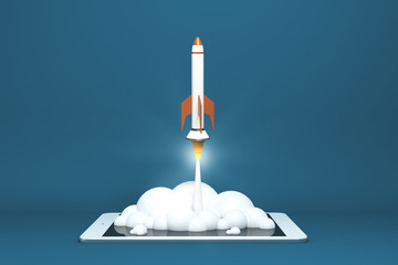 Aufkleber - startup rocket concept