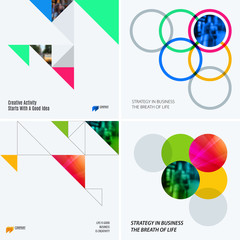 Poster - Abstract design of colourful vector elements for modern background with triangular shapes for business branding summer.