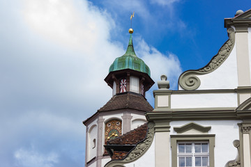 Wall Mural - historical rooftop city facades in bavaria south germany