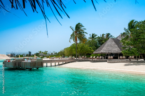Maldives Beautiful Beach Background White Sandy Tropical Paradise Island With Blue Sky Sea Water Ocean Buy This Stock Photo And Explore Similar Images At Adobe Stock Adobe Stock