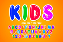 Children Bubble Comical Font Design, Colorful Alphabet, Typeface