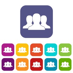 Poster - Group of people in simple style isolated on white background vector illustration