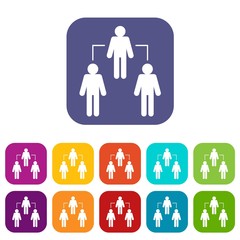 Poster - Social network social network icons set vector illustration in flat style in colors red, blue, green, and other