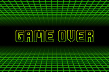 Retro 80s Game Over Background. EPS10 Vector With Transparency