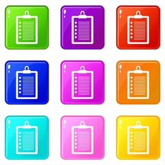 Poster - To do list icons of 9 color set isolated vector illustration