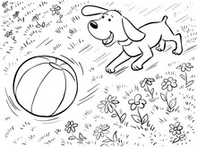 Dog Coloring Page D Free Stock Photo - Public Domain Pictures