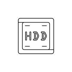 Poster - hard disc line. Element of computer parts for mobile concept and web apps illustration. Thin line icon for website design and development, app development. Premium icon