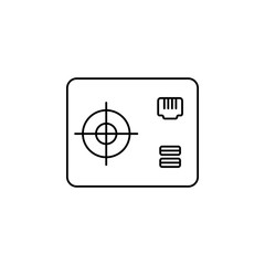Poster - electric stabilizer line. Element of computer parts for mobile concept and web apps illustration. Thin line icon for website design and development, app development. Premium icon