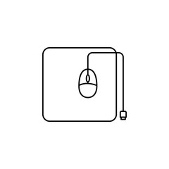 Poster - PC mouse line. Element of computer parts for mobile concept and web apps illustration. Thin line icon for website design and development, app development. Premium icon