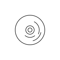 Poster - CD disk line. Element of computer parts for mobile concept and web apps illustration. Thin line icon for website design and development, app development. Premium icon