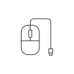 Poster - PC mouse line. Element of computer parts for mobile concept and web apps illustration. Thin line icon for website design and development, app development. Premium icon