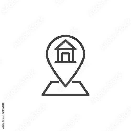 home address outline icon linear style sign for mobile concept and web design map pointer with house simple line vector icon symbol logo illustration pixel perfect vector graphics buy this stock home address outline icon linear style