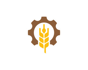 Wall Mural - Wheat Gear Logo Icon Design Element