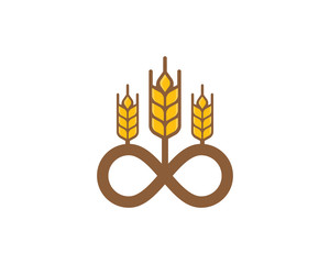 Wall Mural - Wheat Infinity Logo Icon Design Element