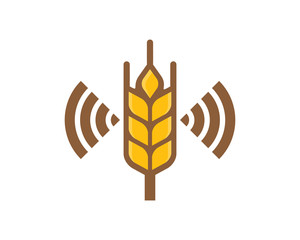 Wall Mural - Wheat Wireless Logo Icon Design Element