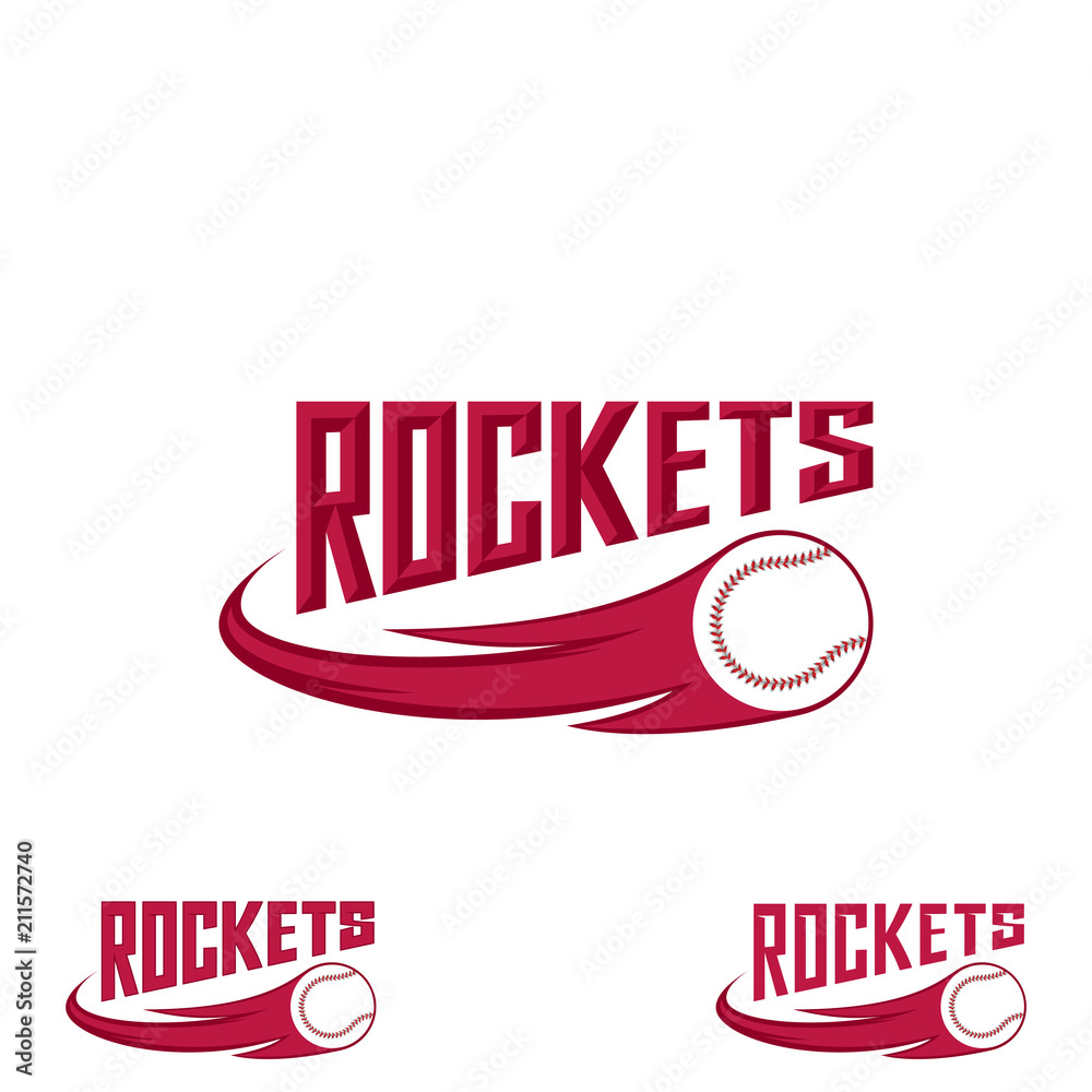 Rocket baseball logo for the team and the cup Stock Vector | Adobe Stock, image size:1000x1000