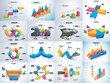 3D colorful set of Infographic elements with statistics or workflow layout for Business or corporate sector.