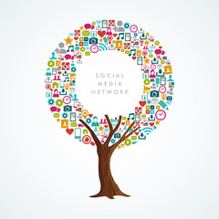 Wall Mural - Social media network concept for internet app