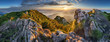 Landcape of mountain at sunset panorama from peak Velky Choc, Slovakia