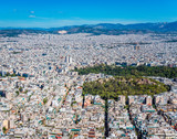 Fototapeta Do pokoju - Beautiful aerial view over the city of Athens in Greece on a bright summer day