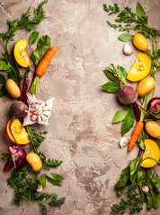 Wall Mural - Fresh raw vegetable ingredients