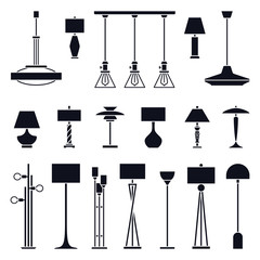 Set of vector indoor lights