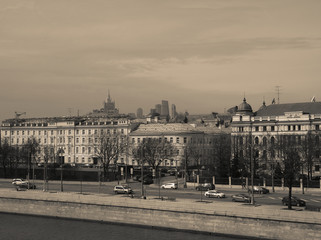 buildings on the banks of the Moscow river