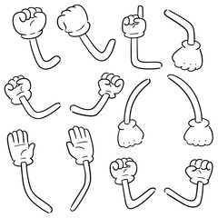 Wall Mural - vector set of cartoon arm