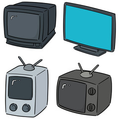 Sticker - vector set of television