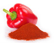 Pile of ground paprika with pepper