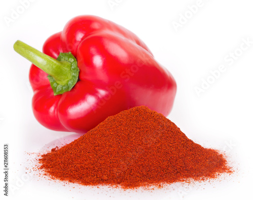 Cuadros en Lienzo Pile of ground paprika with pepper
