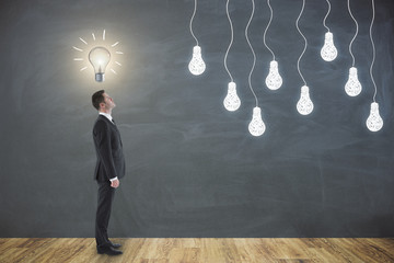 Poster - idea concept with bulb