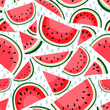 Seamless pattern with slices of watermelon