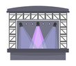 Concert stage isolated on white, flat style vector illustration.