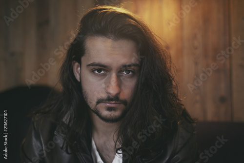 Long Haired Bearded Men Portrait Buy This Stock Photo And