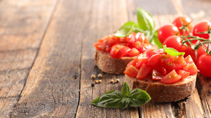 Poster - bruschetta with tomato and basil