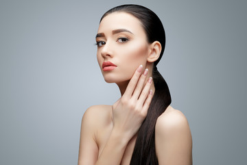 Wall Mural - Brunette asian girl with long straight hair