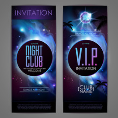 Wall Mural - Disco ball background. Disco party poster on open space background. Night club