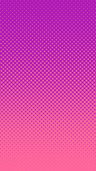 Wall Mural - Halftone gradient pattern vertical vector illustration. Pink dotted, purple halftone texture. Pop Art halftone, comics Background. Background of Art. Phone application pink violet background. AI10