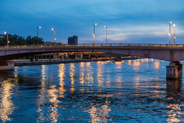 Blue Hour on the Joan of Arc Bridge, Rouen, France