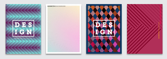 Cover templates set, vector geometric abstract background. Flyer, presentation, brochure, banner, poster design.