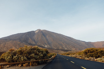 Wall Mural - road to the Mount Teide volcano in Tenerife, Spain