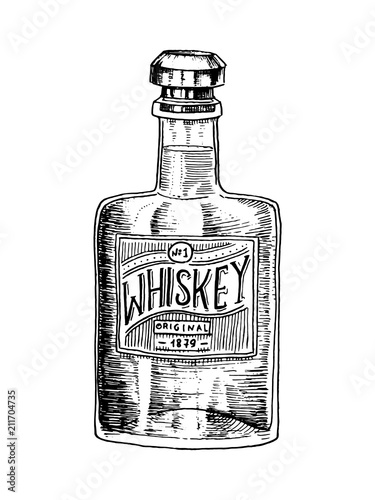 butelka-whisky-z-etykieta-w-stylu-vintage-ilustracja-czarno-biala