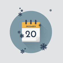 Day Calendar With Date December 20.