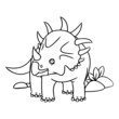 © Huy - Triceratops cartoon illustration isolated on white background for children color book