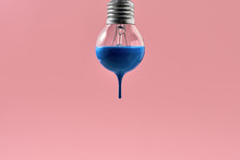 Bulb With Blue Paint On It