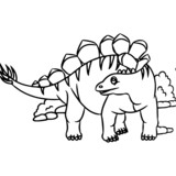 Fototapeta Dinusie - Stegosaurus cartoon illustration isolated on white background for children color book