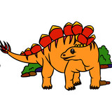 Fototapeta Dinusie - Stegosaurus cartoon illustration isolated on white background for children color book